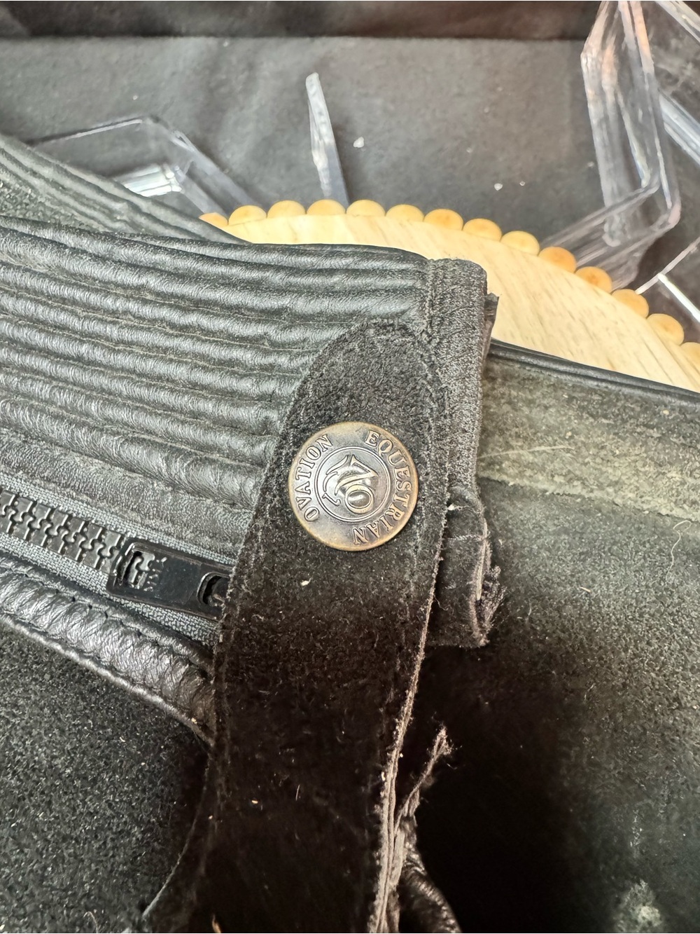 Ovation Suede Ribbed Half Chaps - Picture 3 of 6